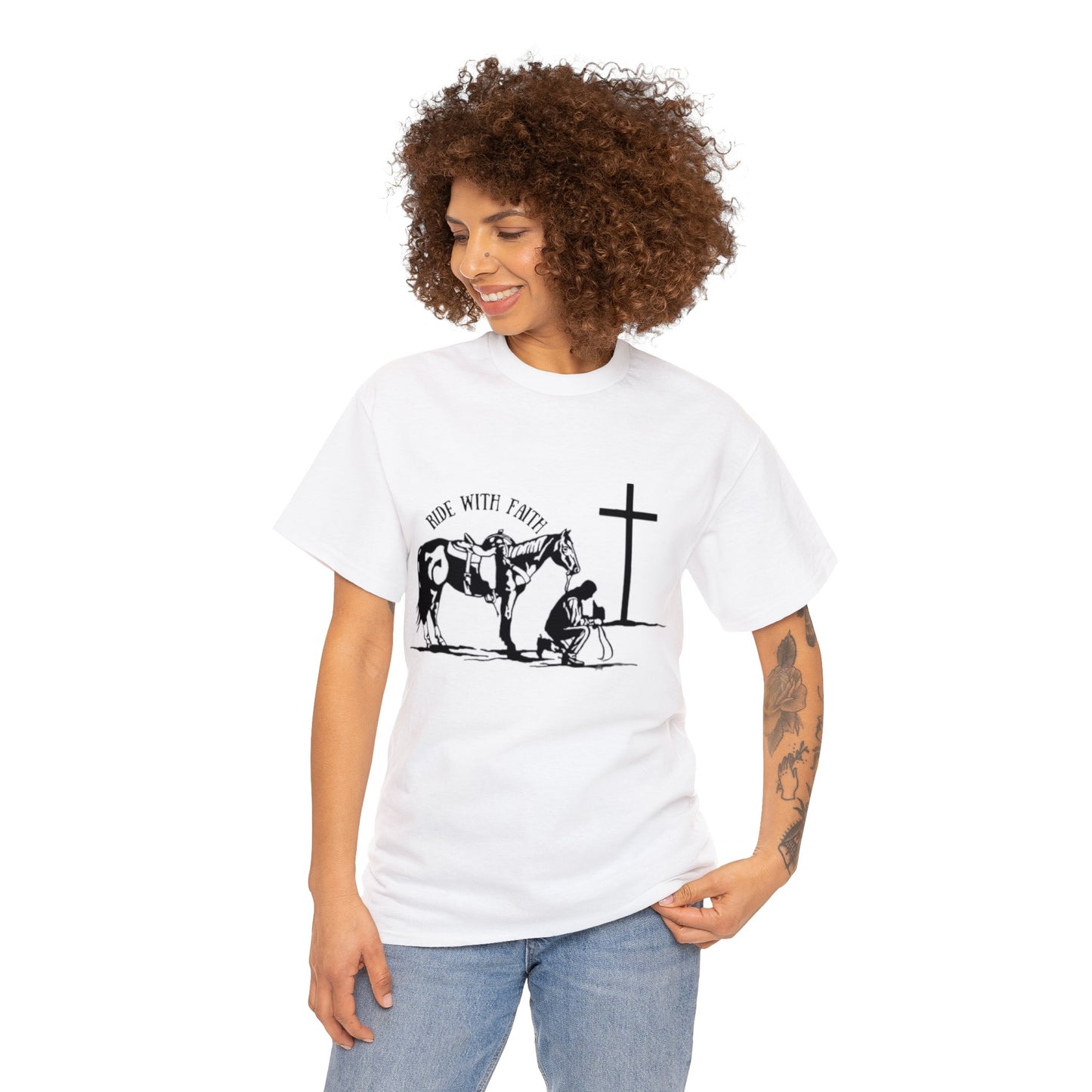 Ride With Faith  Unisex Heavy Cotton Tee