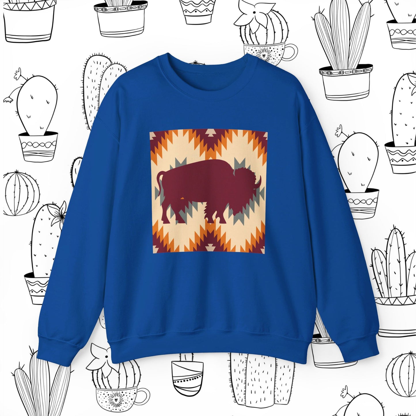 Buffalo Aztec Unisex Heavy Blend™ Crewneck Sweatshirt