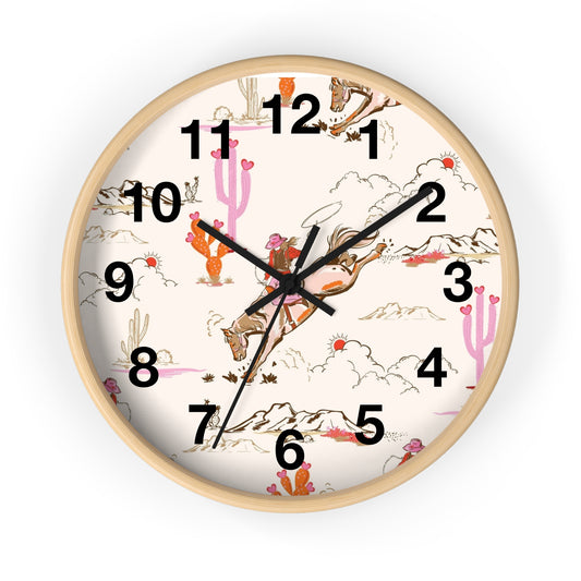 Cowgirl Print Wall Clock