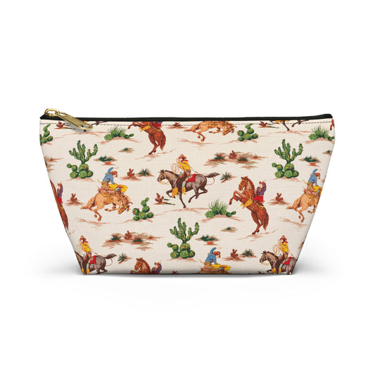 Cowboy Print Accessory Pouch w T-bottom