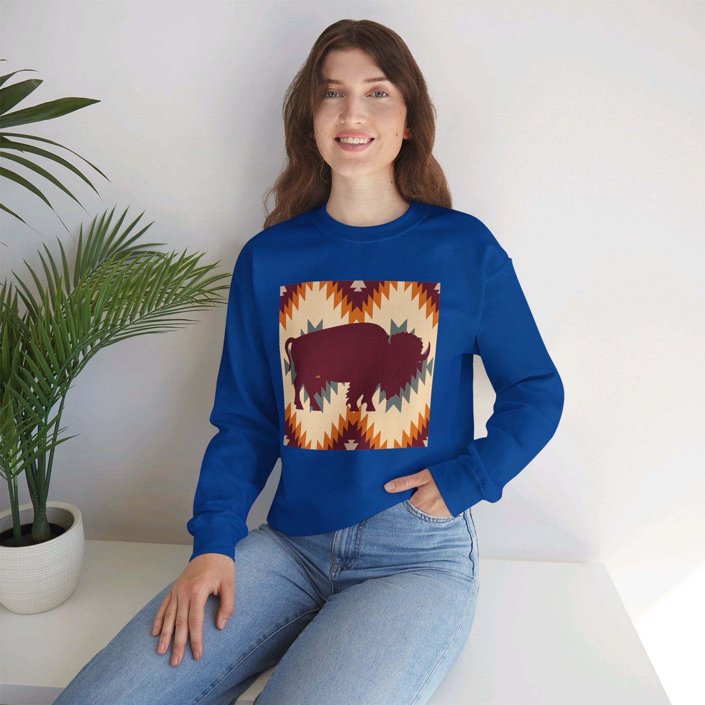 Buffalo Aztec Unisex Heavy Blend™ Crewneck Sweatshirt