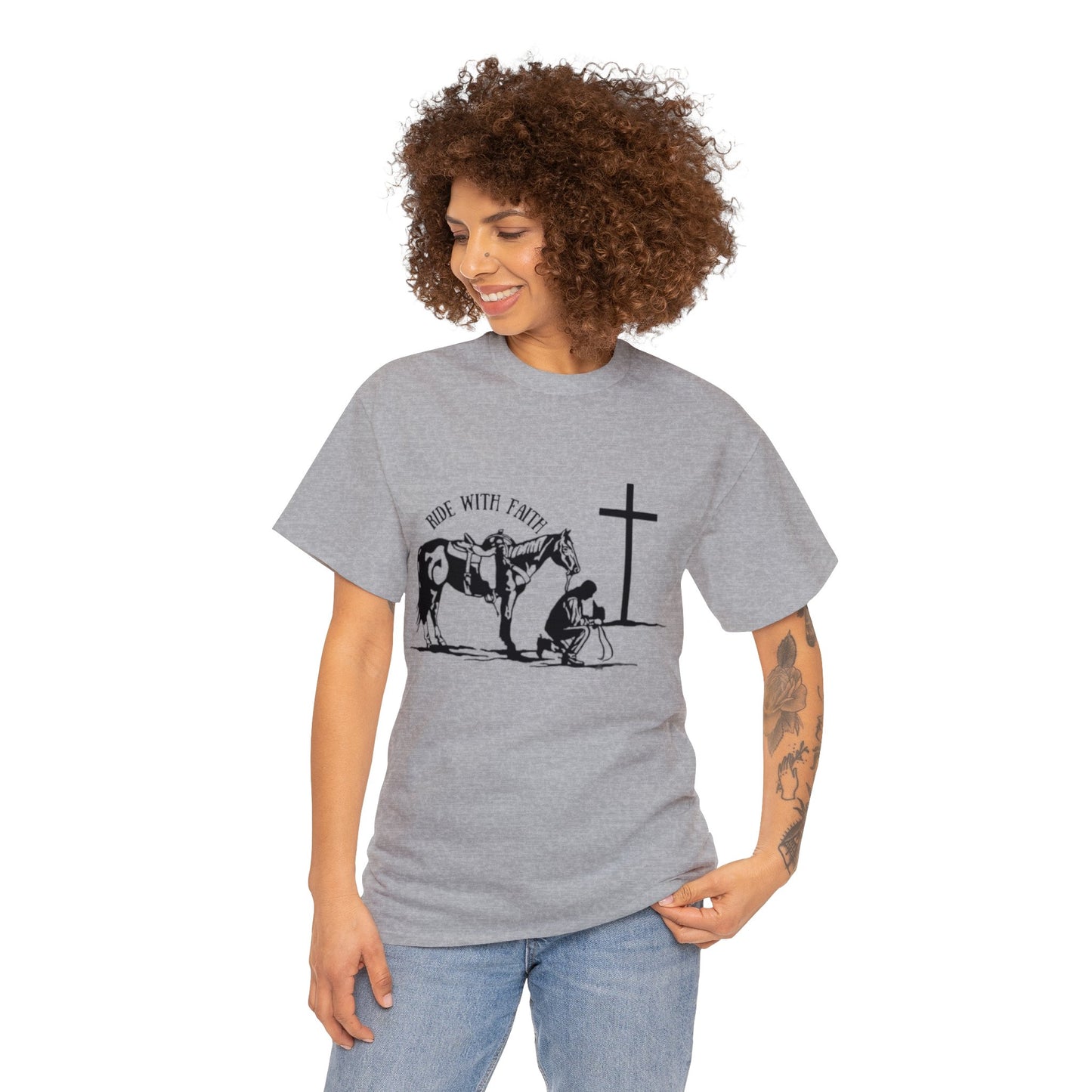 Ride With Faith  Unisex Heavy Cotton Tee