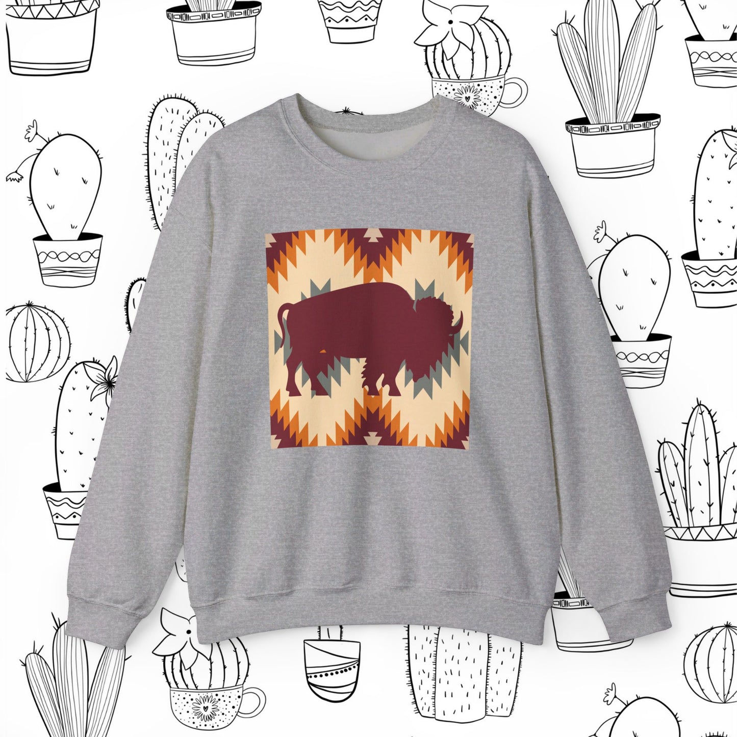 Buffalo Aztec Unisex Heavy Blend™ Crewneck Sweatshirt