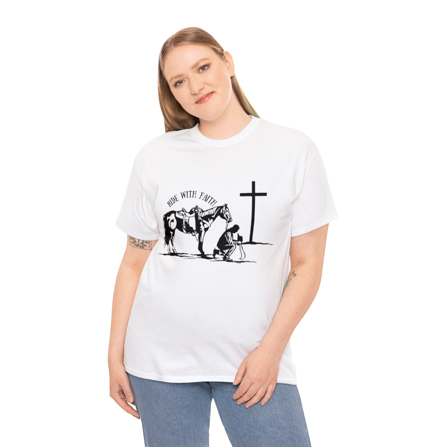 Ride With Faith  Unisex Heavy Cotton Tee