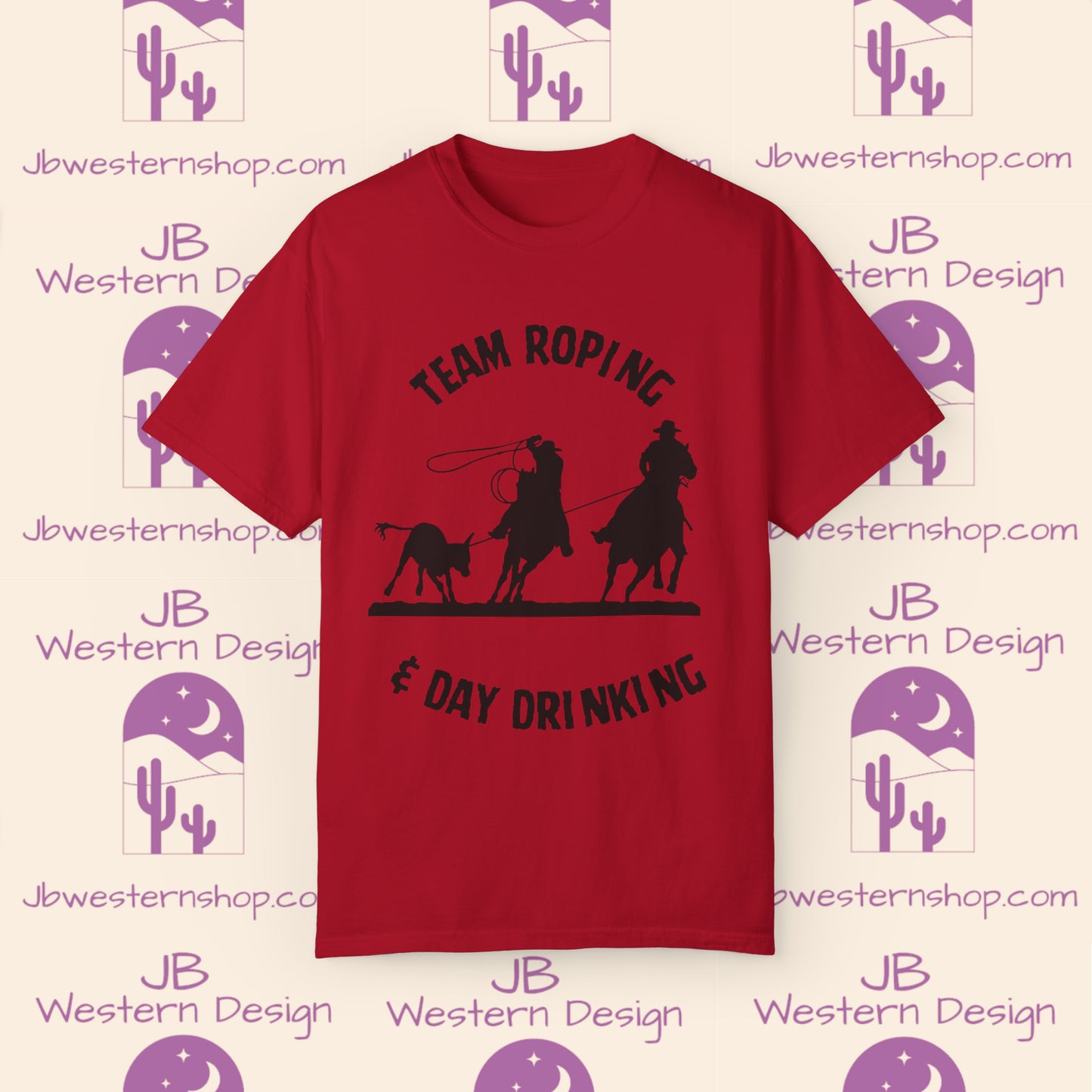 Team Roping & Day Drinking Unisex Garment-Dyed T-shirt