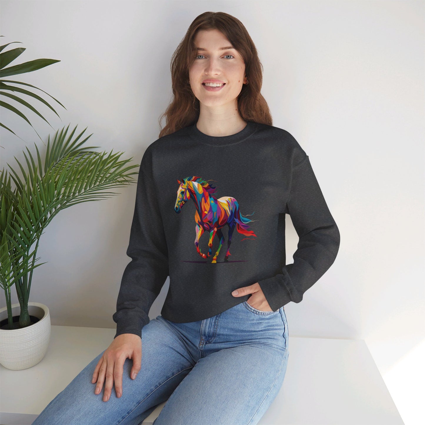 Neon Horse Crewneck Sweatshirt