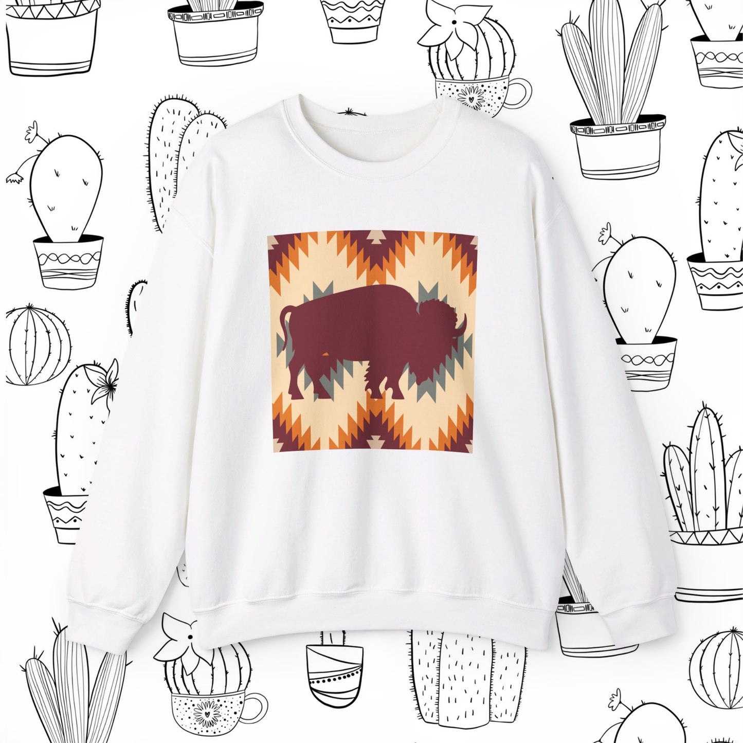 Buffalo Aztec Unisex Heavy Blend™ Crewneck Sweatshirt