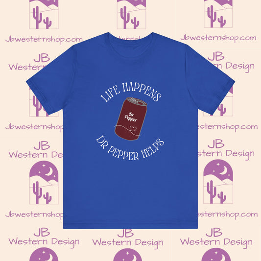 Life Happens Dr Pepper Helps Short Sleeve Tee