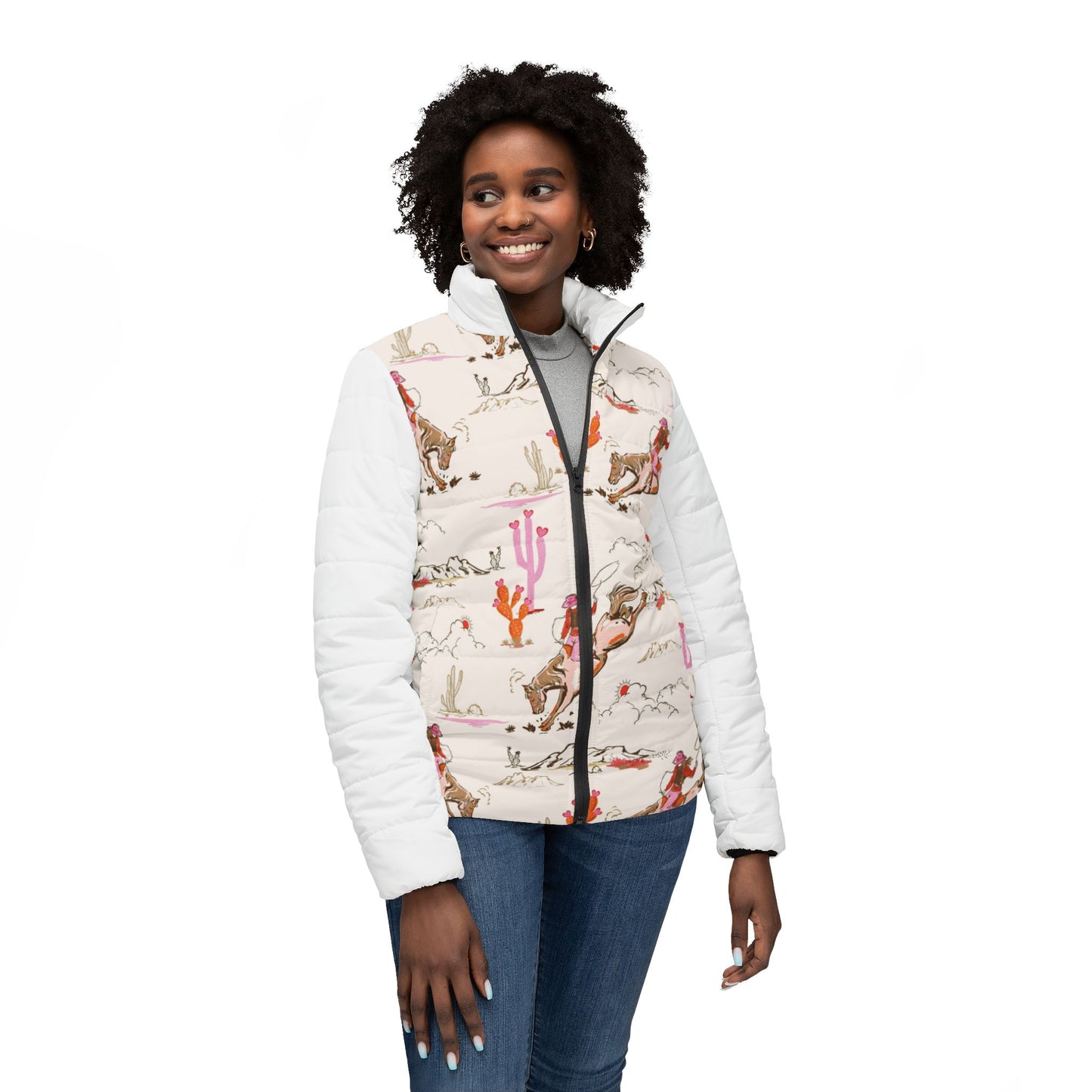 Cowgirl Women’s Puffer Jacket (AOP)