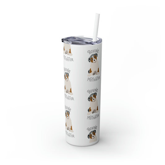 Bovine Motivator Skinny Tumbler with Straw, 20oz