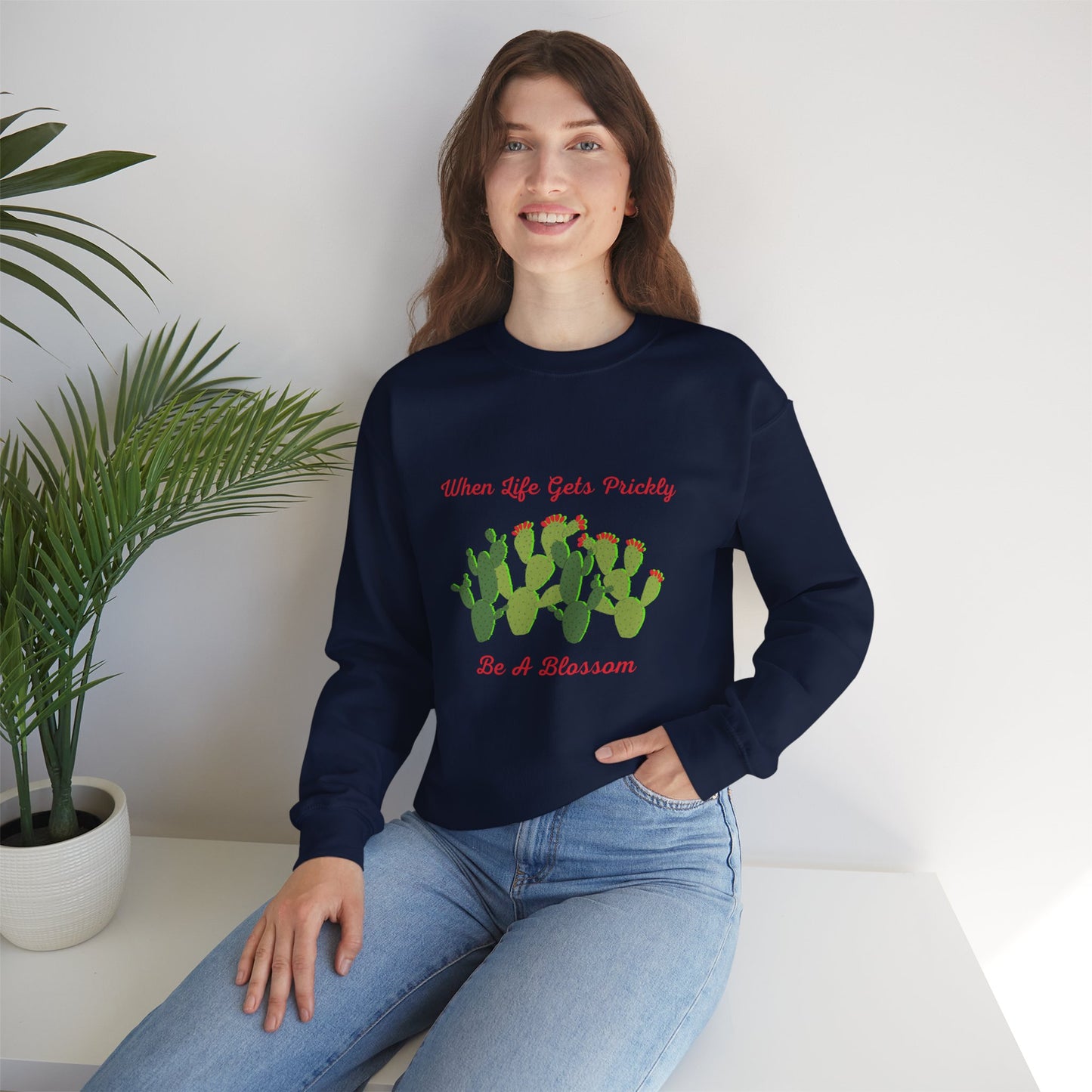 Be A Blossom Red  Unisex Heavy Blend™ Crewneck Sweatshirt