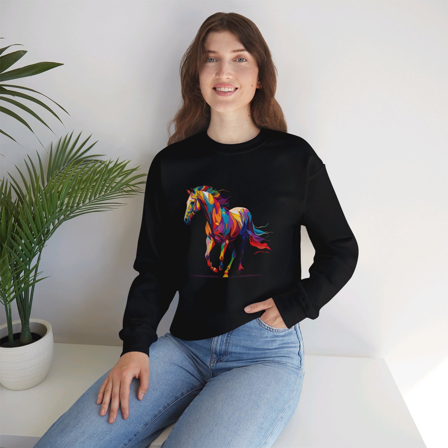 Neon Horse Crewneck Sweatshirt