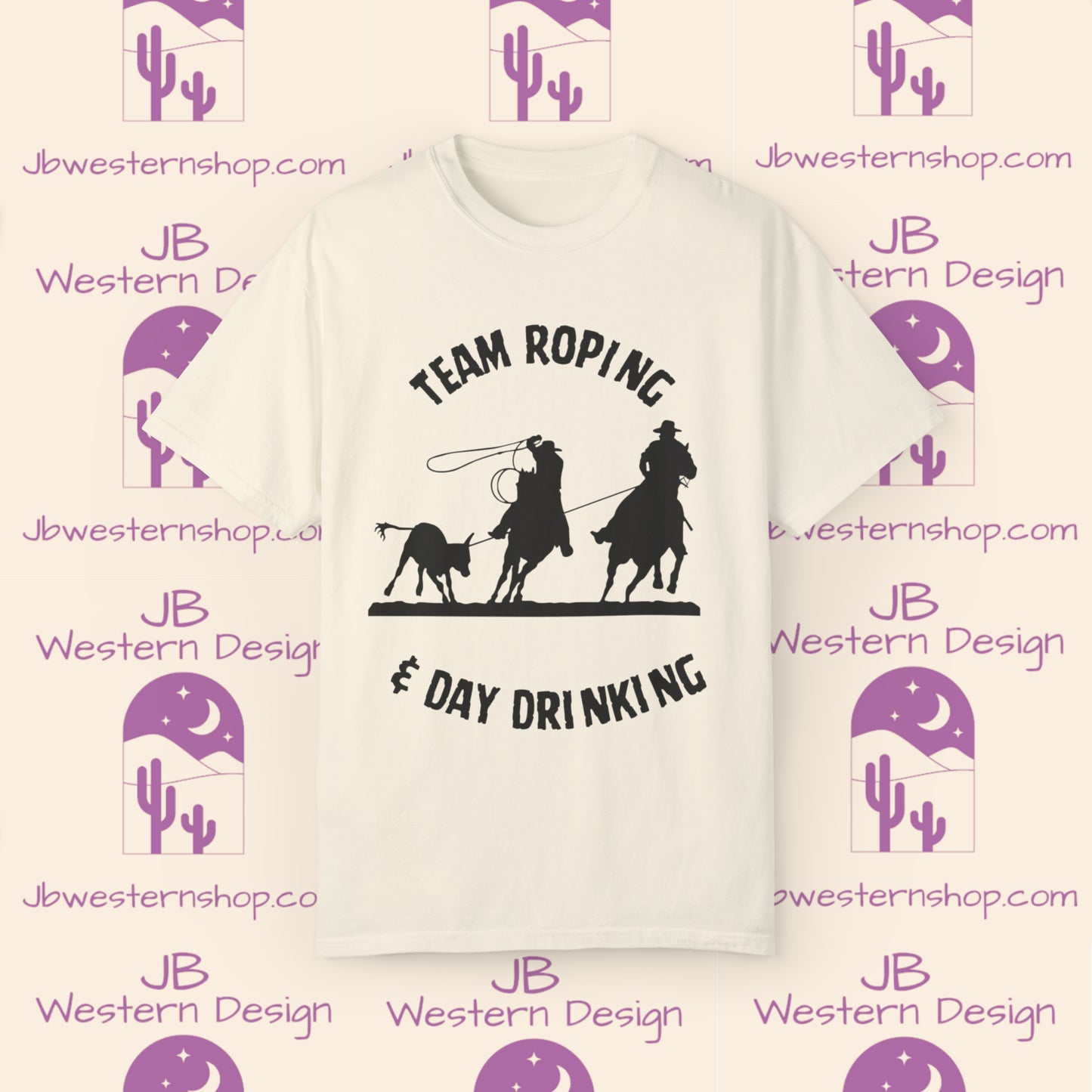 Team Roping & Day Drinking Unisex Garment-Dyed T-shirt