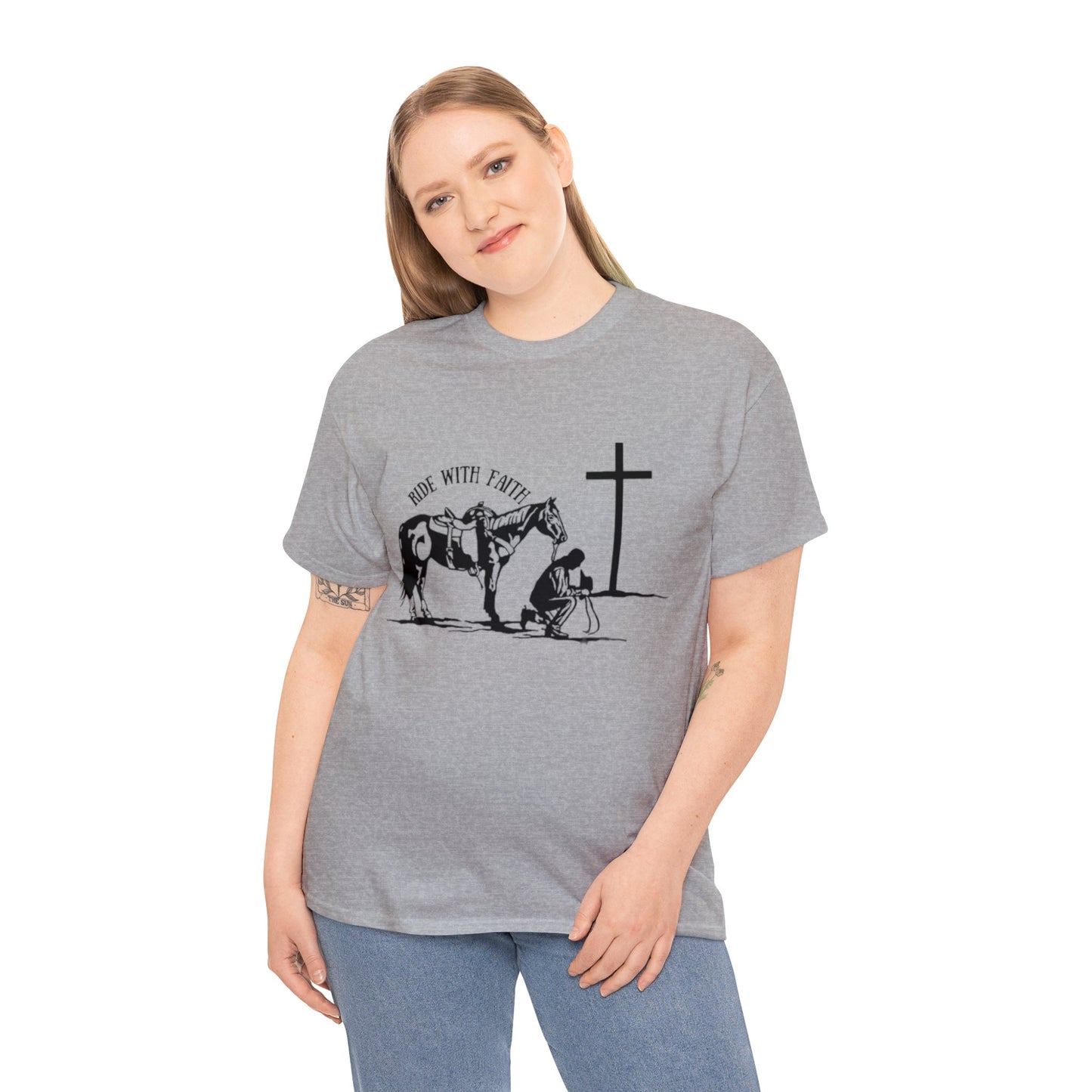 Ride With Faith  Unisex Heavy Cotton Tee