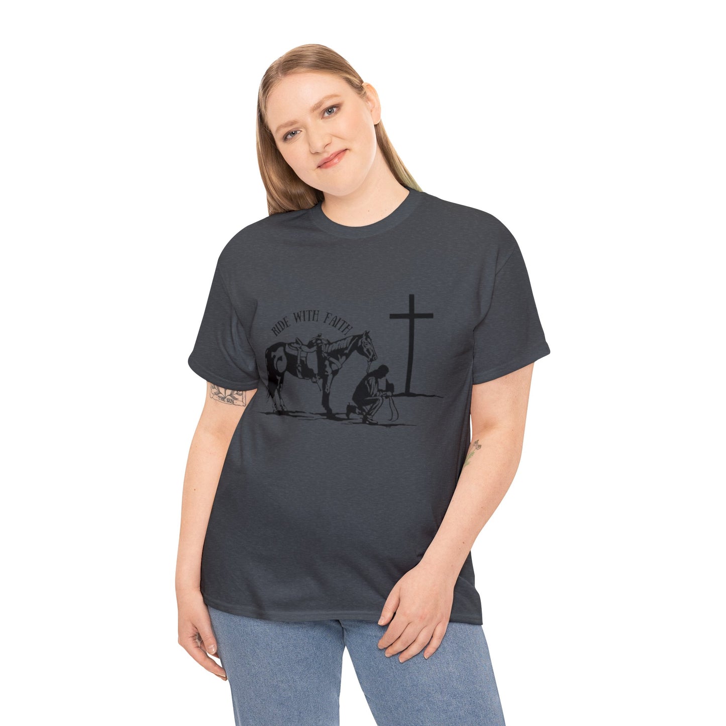 Ride With Faith  Unisex Heavy Cotton Tee