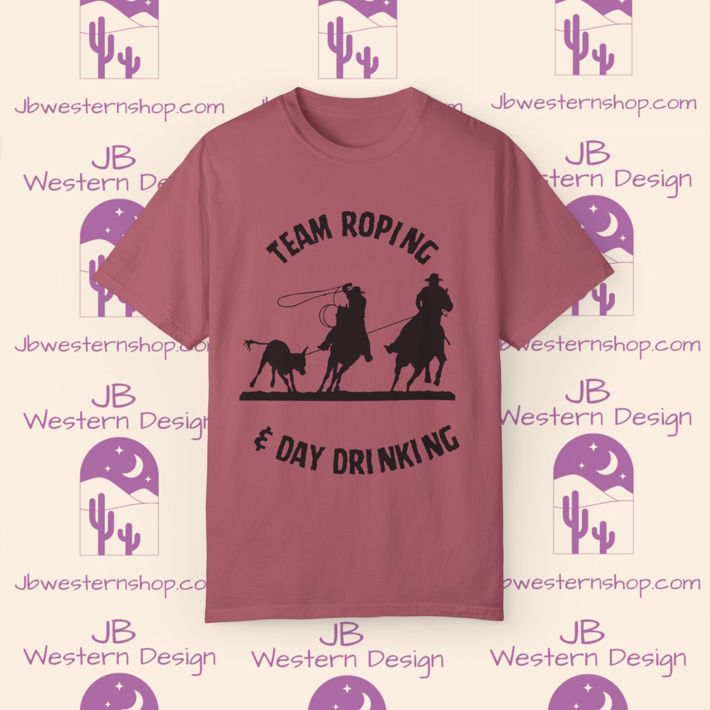 Team Roping & Day Drinking Unisex Garment-Dyed T-shirt