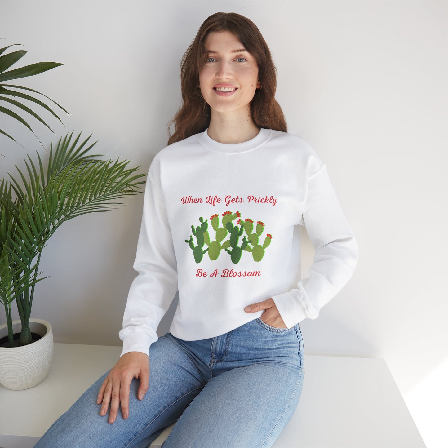 Be A Blossom Red  Unisex Heavy Blend™ Crewneck Sweatshirt