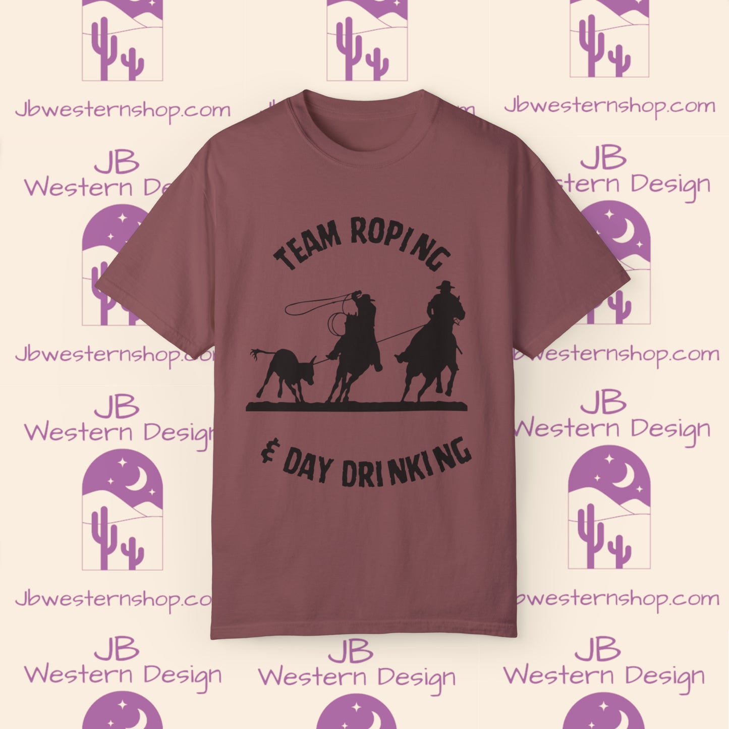 Team Roping & Day Drinking Unisex Garment-Dyed T-shirt