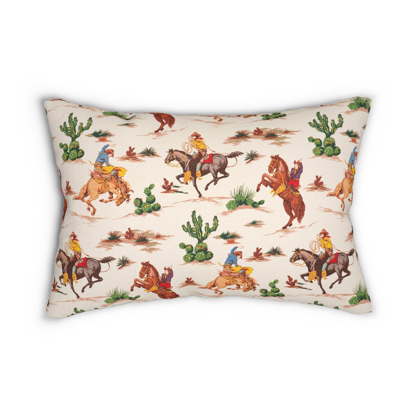 Cowboy print Spun Polyester Lumbar Pillow