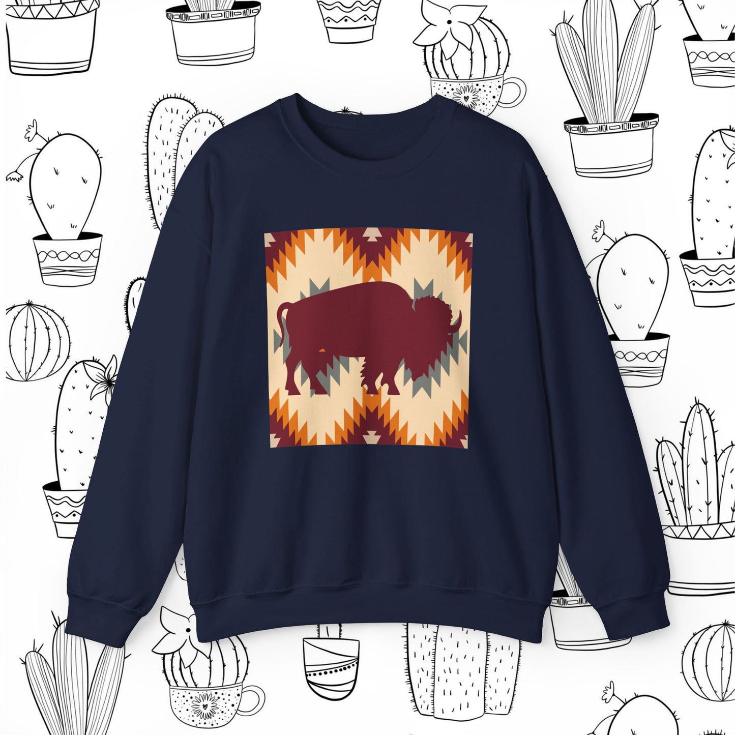 Buffalo Aztec Unisex Heavy Blend™ Crewneck Sweatshirt