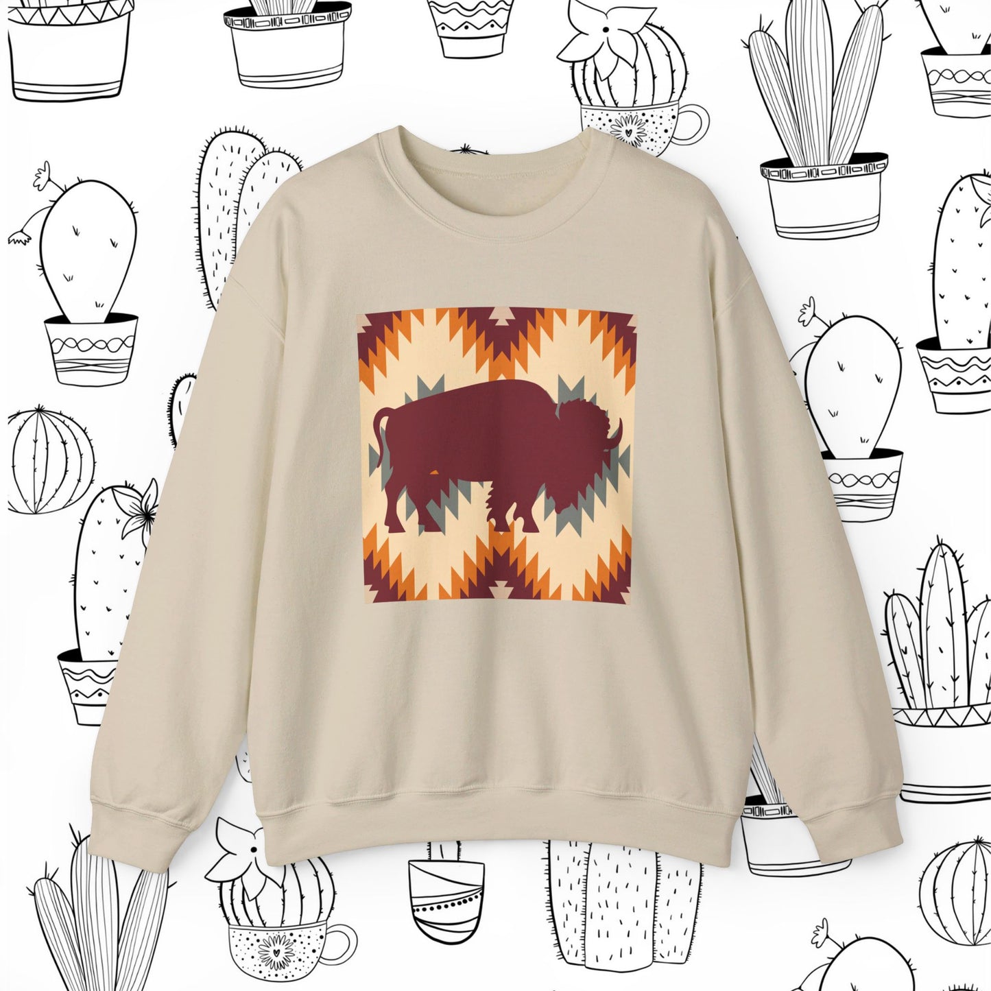 Buffalo Aztec Unisex Heavy Blend™ Crewneck Sweatshirt