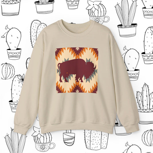 Buffalo Aztec Unisex Heavy Blend™ Crewneck Sweatshirt