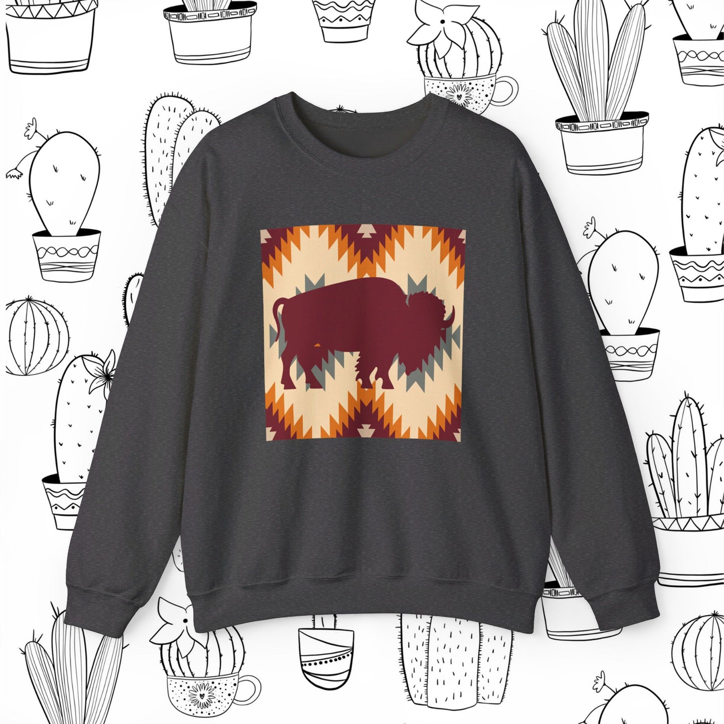 Buffalo Aztec Unisex Heavy Blend™ Crewneck Sweatshirt