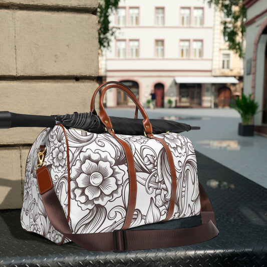 Faux leather tooled Waterproof Travel Bag