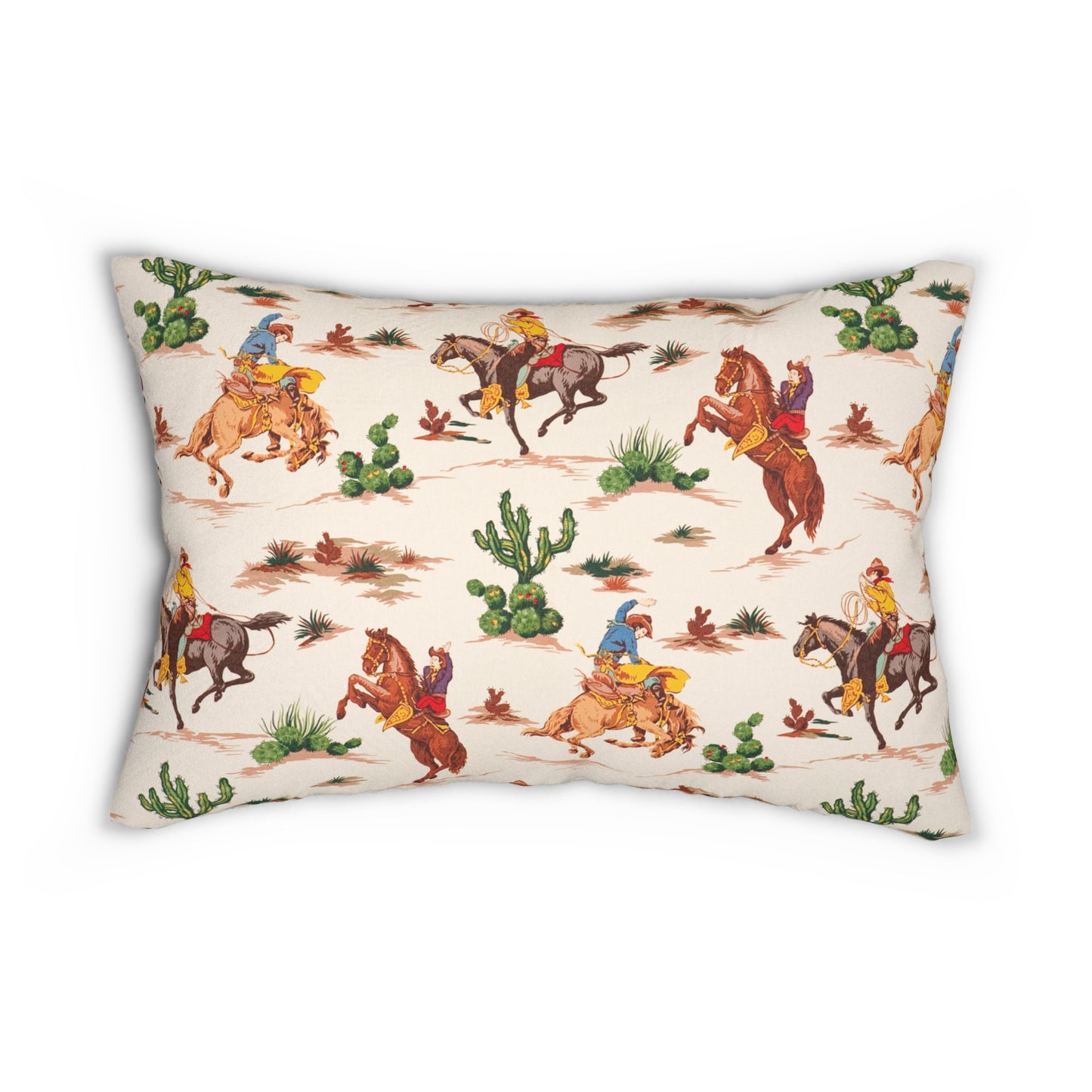 Cowboy print Spun Polyester Lumbar Pillow