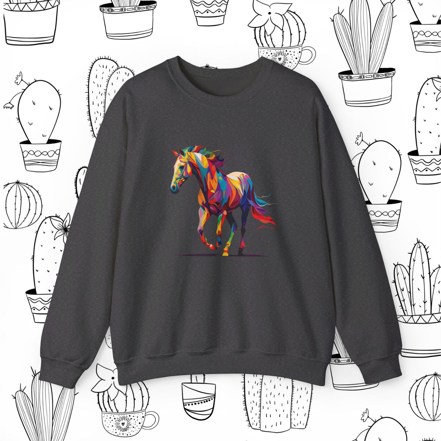 Neon Horse Crewneck Sweatshirt