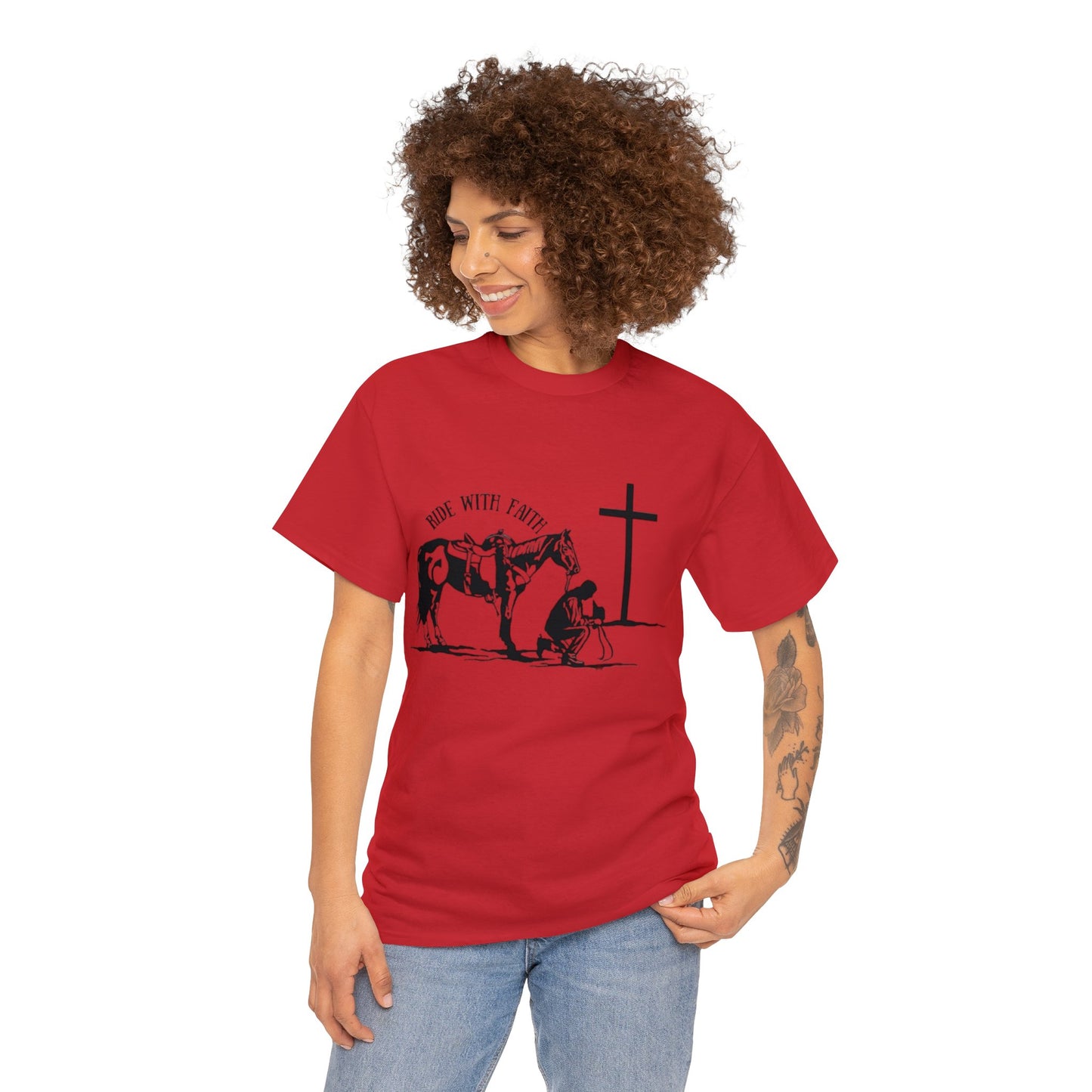 Ride With Faith  Unisex Heavy Cotton Tee