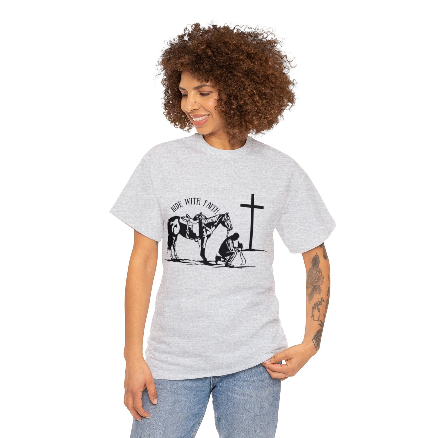 Ride With Faith  Unisex Heavy Cotton Tee