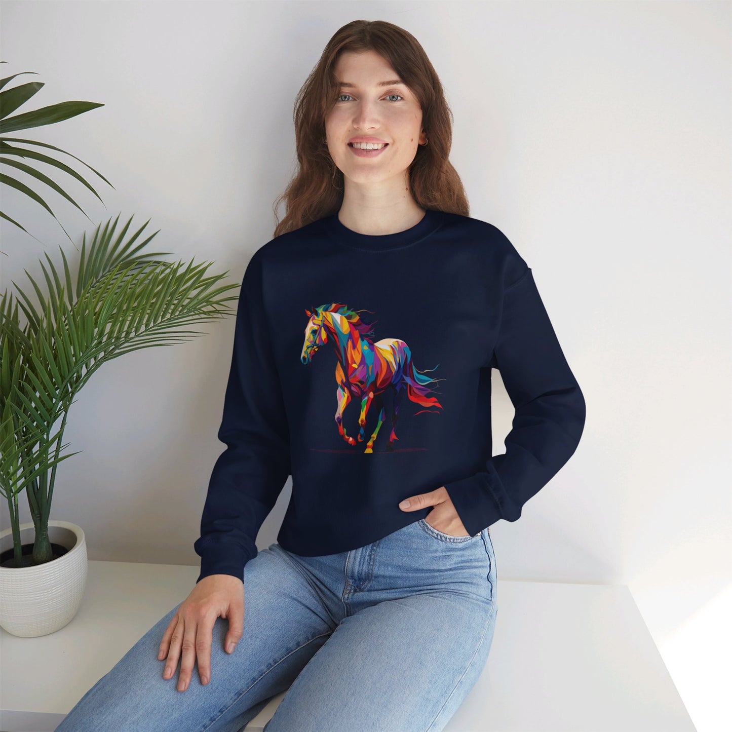 Neon Horse Crewneck Sweatshirt