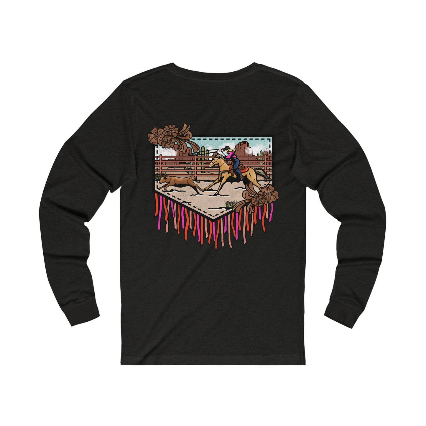 Pocket Breakaway Roper Unisex Jersey Long Sleeve Tee cowgirl cowboy western