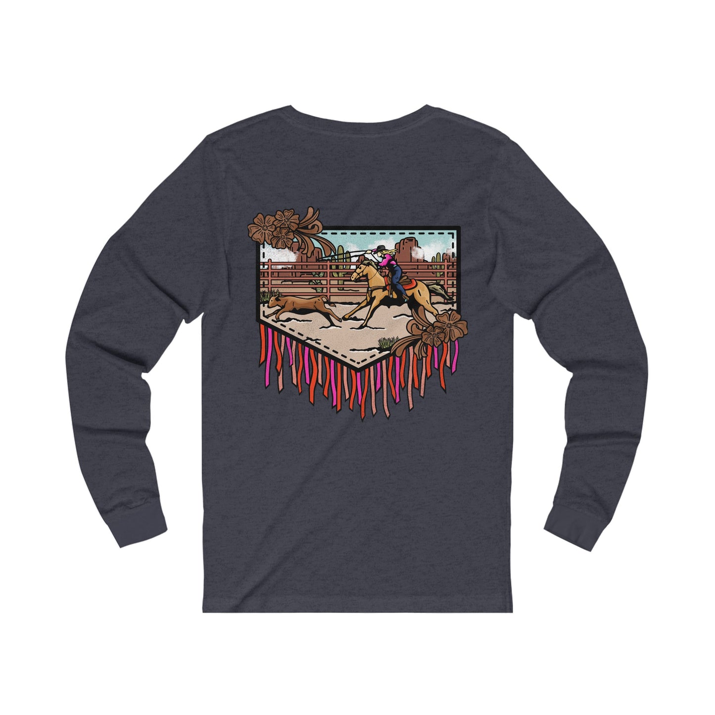 Pocket Breakaway Roper Unisex Jersey Long Sleeve Tee cowgirl cowboy western